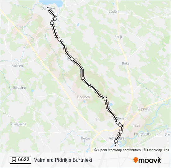 Автобус 6622: карта маршрута