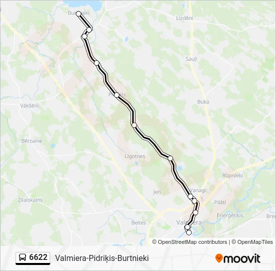 Автобус 6622: карта маршрута