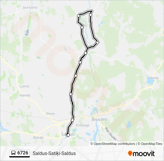 Автобус 6726: карта маршрута