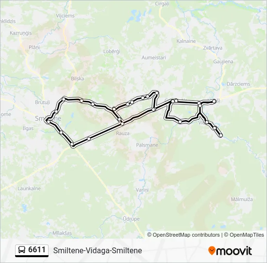 Автобус 6611: карта маршрута