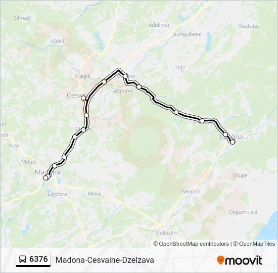 Автобус 6376: карта маршрута