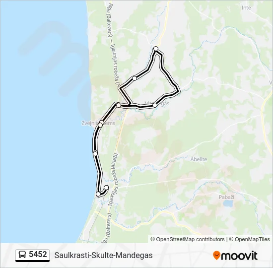 Автобус 5452: карта маршрута