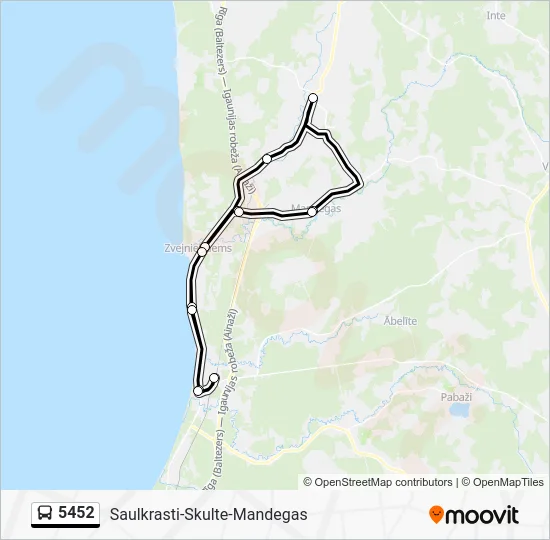 Автобус 5452: карта маршрута