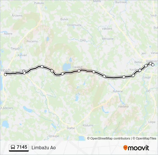 Автобус 7145: карта маршрута