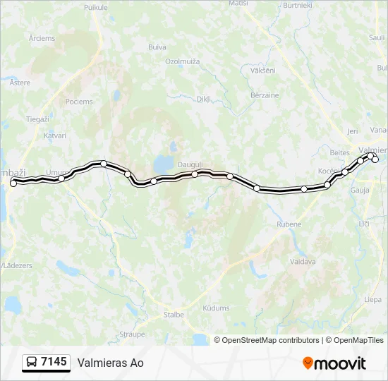 Автобус 7145: карта маршрута
