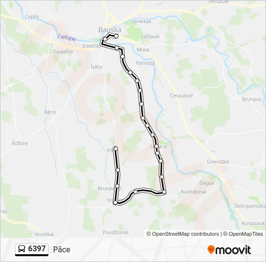 Автобус 6397: карта маршрута