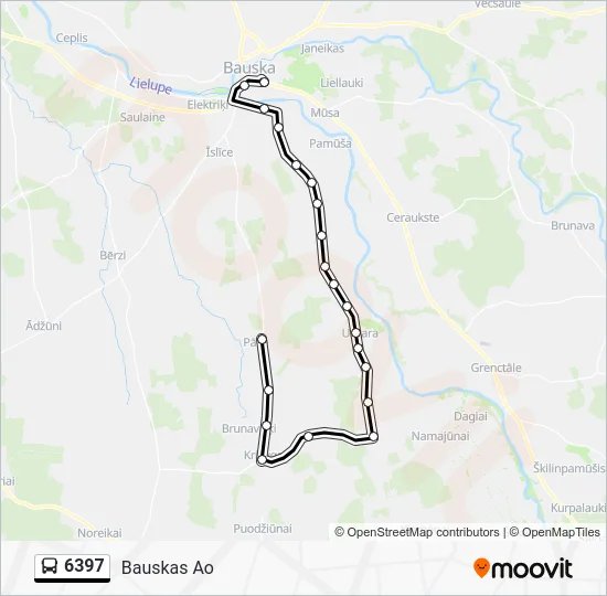 Автобус 6397: карта маршрута