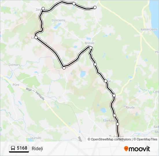 Автобус 5168: карта маршрута