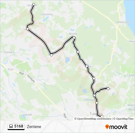 Автобус 5168: карта маршрута