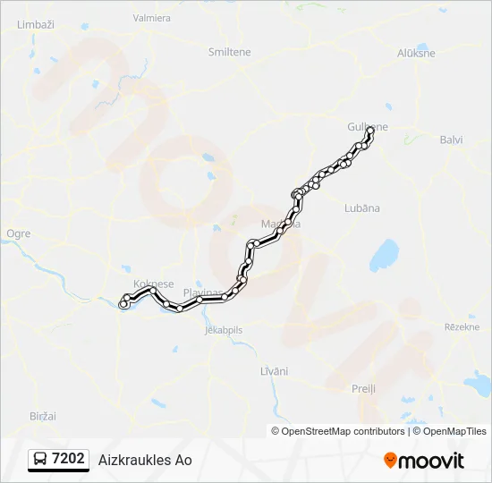 Автобус 7202: карта маршрута