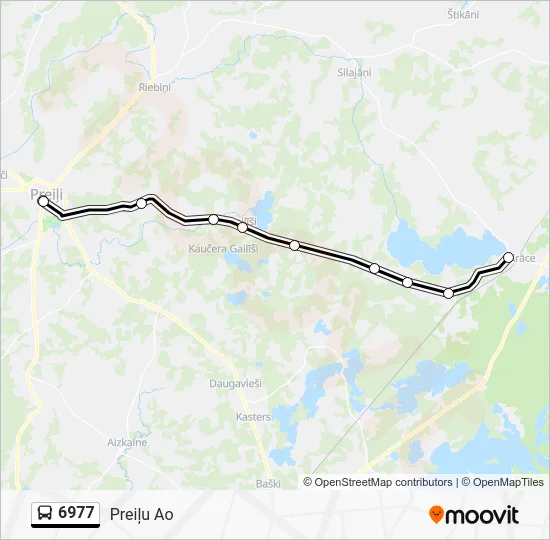 Автобус 6977: карта маршрута