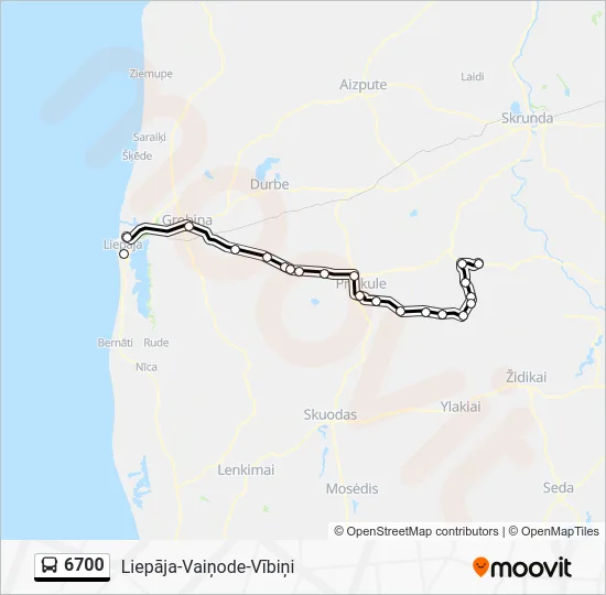 Автобус 6700: карта маршрута