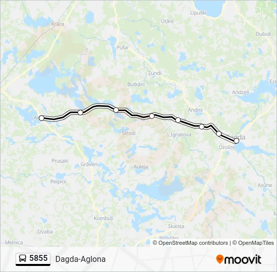 Автобус 5855: карта маршрута