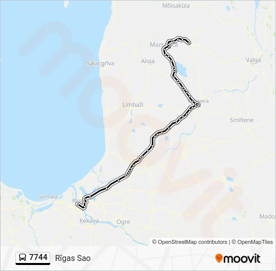 Автобус 7744: карта маршрута