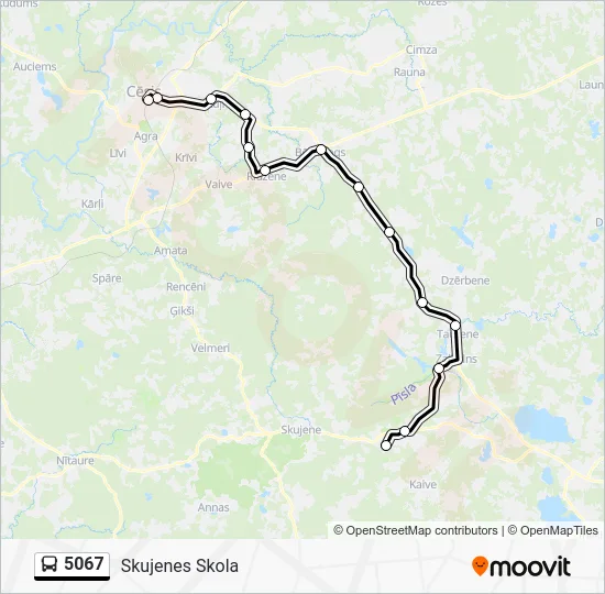 Автобус 5067: карта маршрута