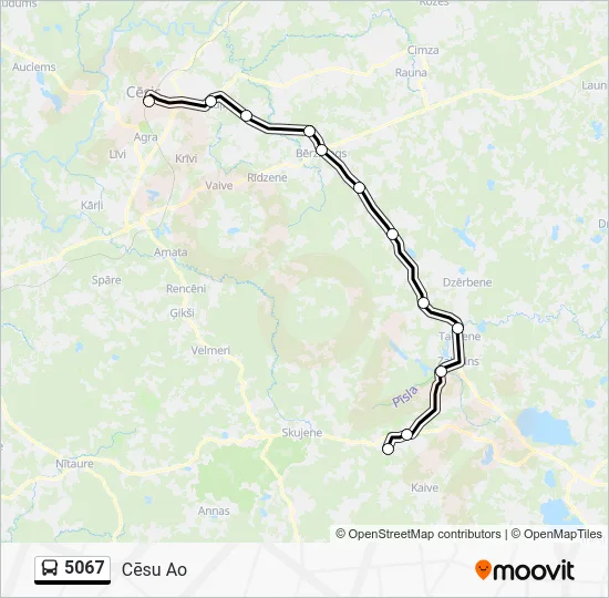 Автобус 5067: карта маршрута