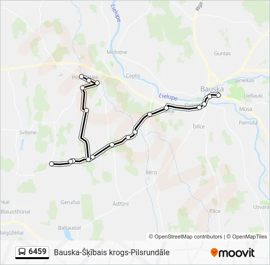 Автобус 6459: карта маршрута