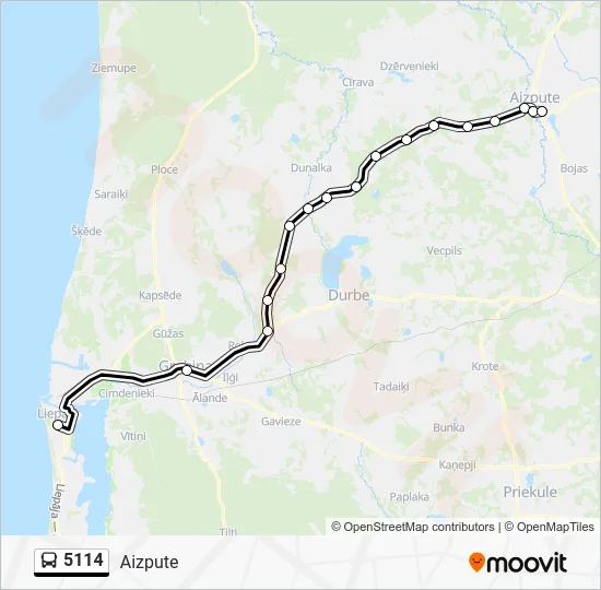 Автобус 5114: карта маршрута