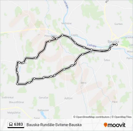 Автобус 6383: карта маршрута