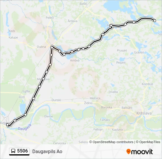Автобус 5506: карта маршрута
