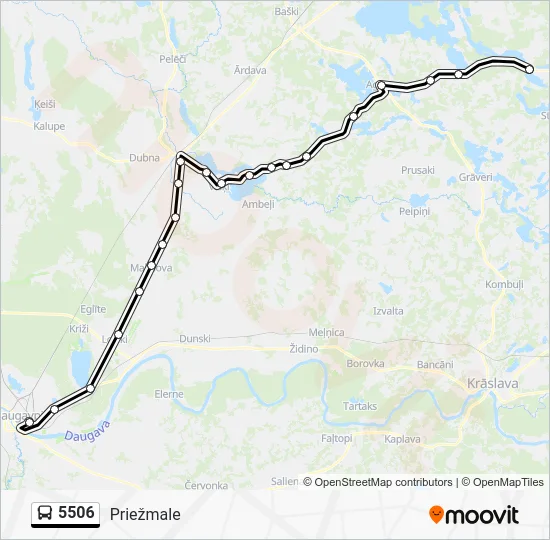 Автобус 5506: карта маршрута