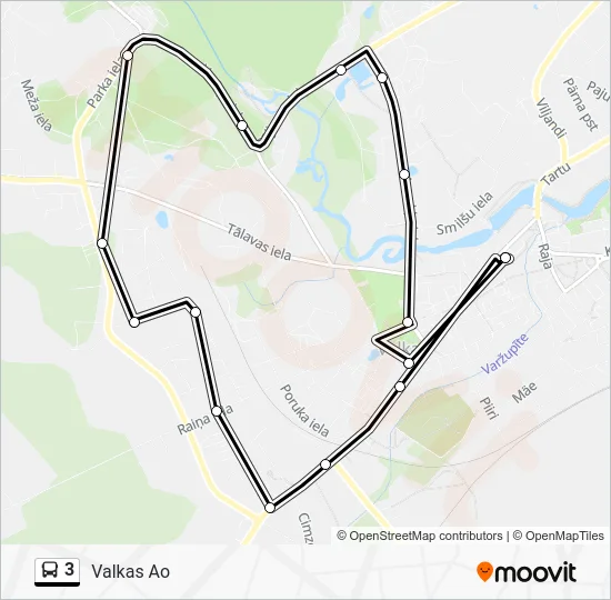 Автобус 3: карта маршрута