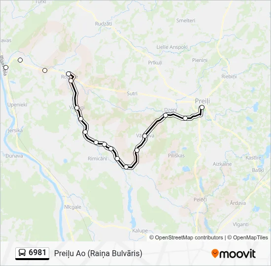 6981 Bus Line Map