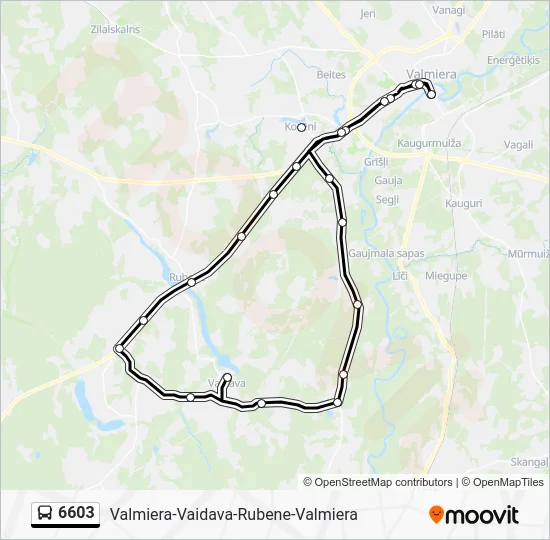 Автобус 6603: карта маршрута