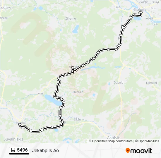 Автобус 5496: карта маршрута