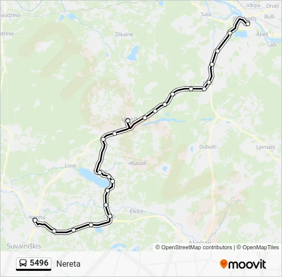 Автобус 5496: карта маршрута