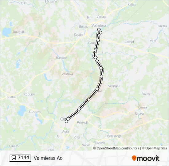 Автобус 7144: карта маршрута