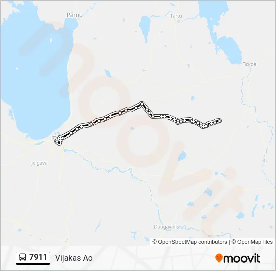 Автобус 7911: карта маршрута