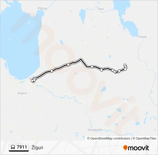 Автобус 7911: карта маршрута