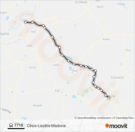 Автобус 7710: карта маршрута