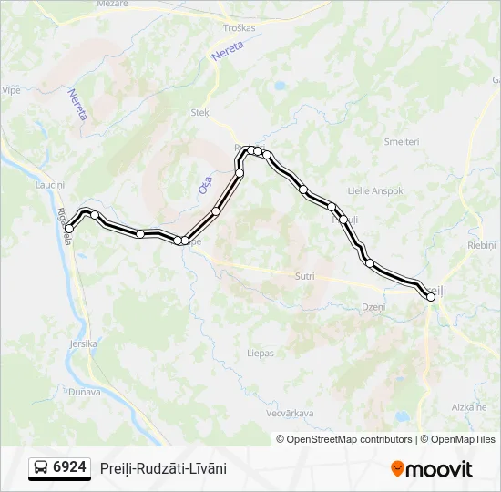 Автобус 6924: карта маршрута