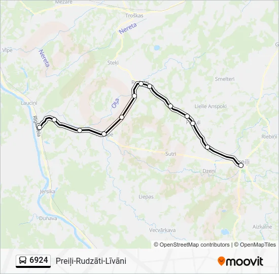 Автобус 6924: карта маршрута