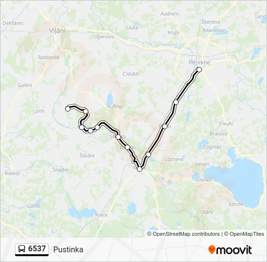 Автобус 6537: карта маршрута