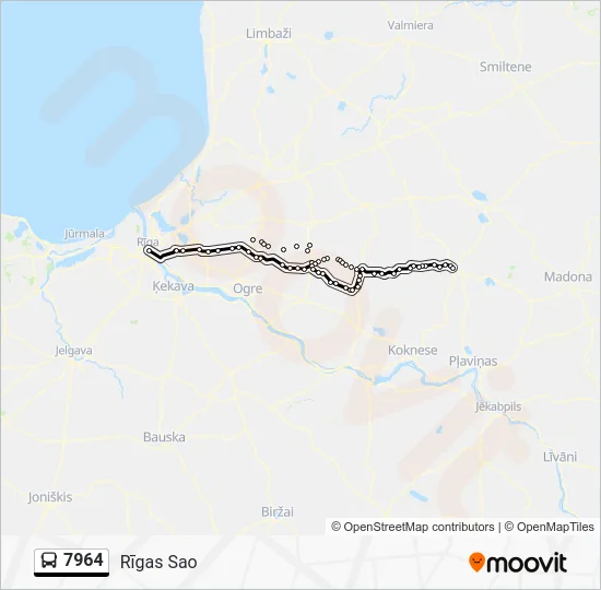 Автобус 7964: карта маршрута