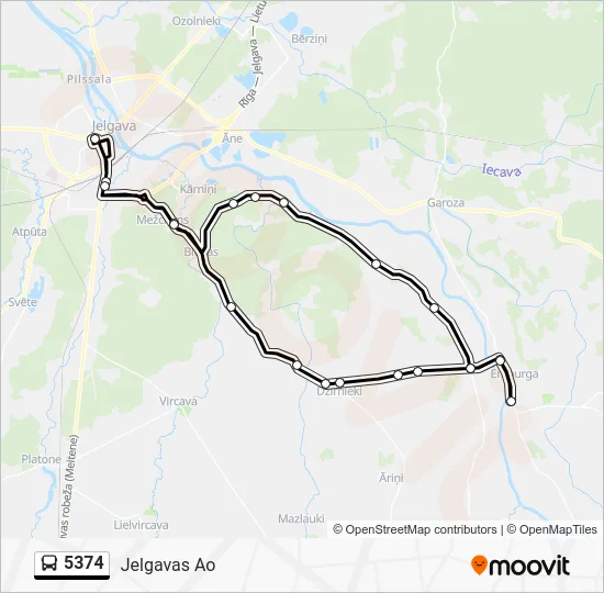 Автобус 5374: карта маршрута