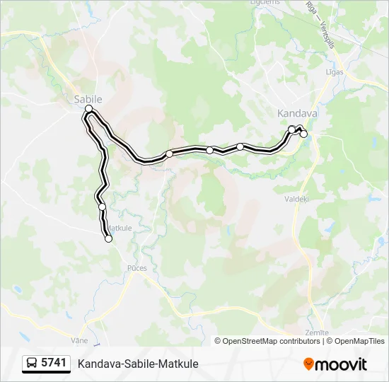 Автобус 5741: карта маршрута