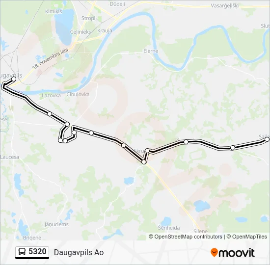 Автобус 5320: карта маршрута