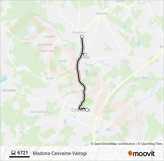 Автобус 6721: карта маршрута