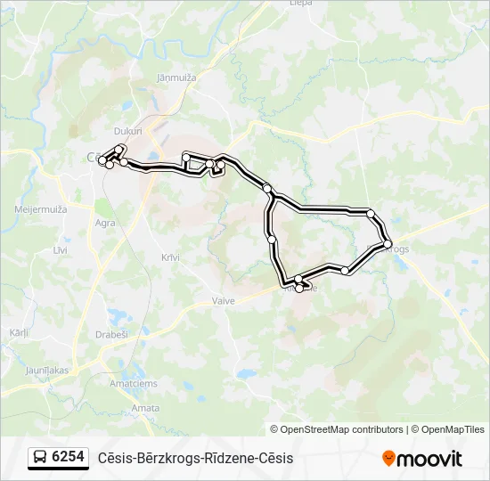Автобус 6254: карта маршрута