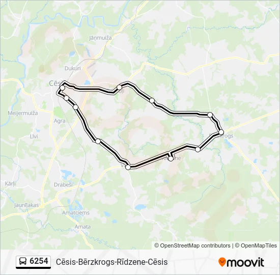 Автобус 6254: карта маршрута