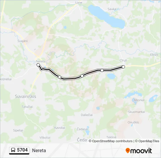 Автобус 5704: карта маршрута