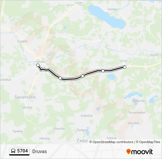 Автобус 5704: карта маршрута