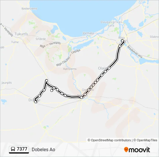 Автобус 7377: карта маршрута