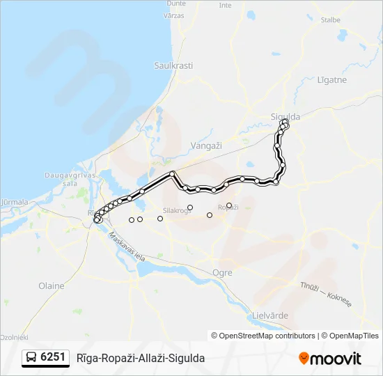 Автобус 6251: карта маршрута