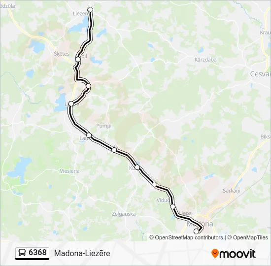 Автобус 6368: карта маршрута