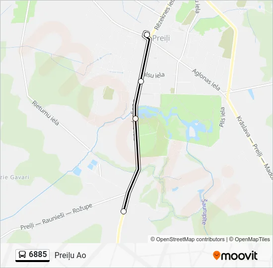 Автобус 6885: карта маршрута